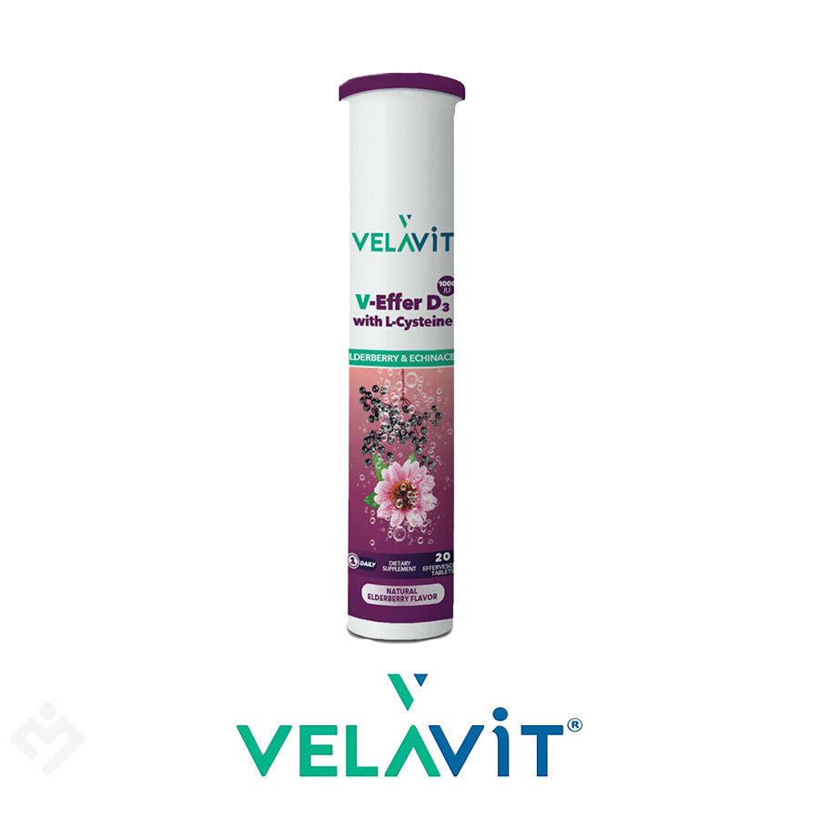 Velavit V-Effer D3 with L-Cysteine 20 Efervesan Tablet ürün görseli myeczanem