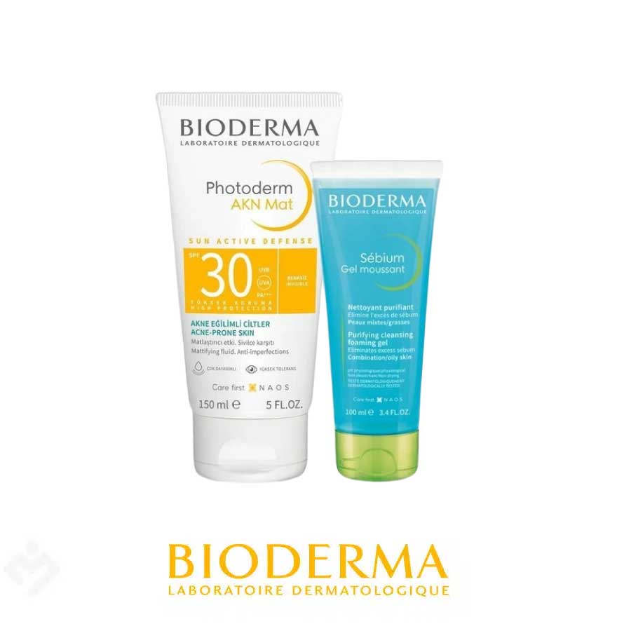 Bioderma Photoderm AKN Mat150 ml + Sebium Foaming Gel 100 ml Kofre Myeczanem