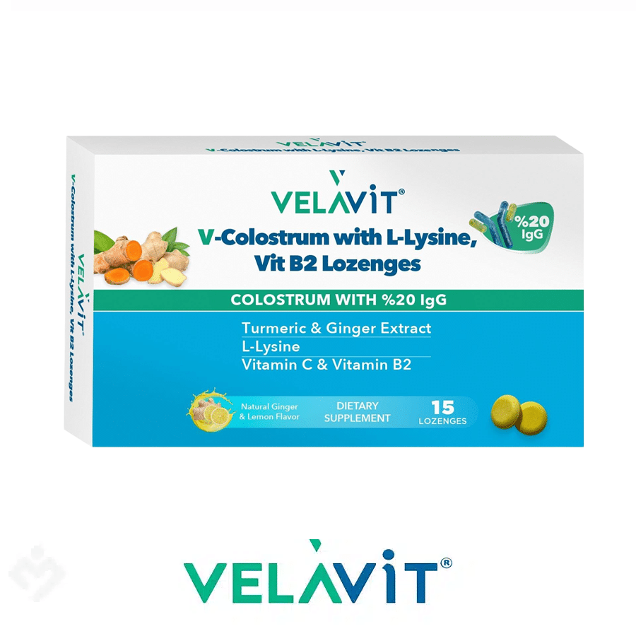 Velavit V-Colostrum with L-Lysine Vit B2 15 Pastil